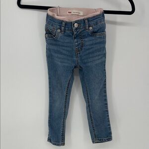 Levi's Kids Light Blue Jeans with Pink Waistband Pull-on Skinny